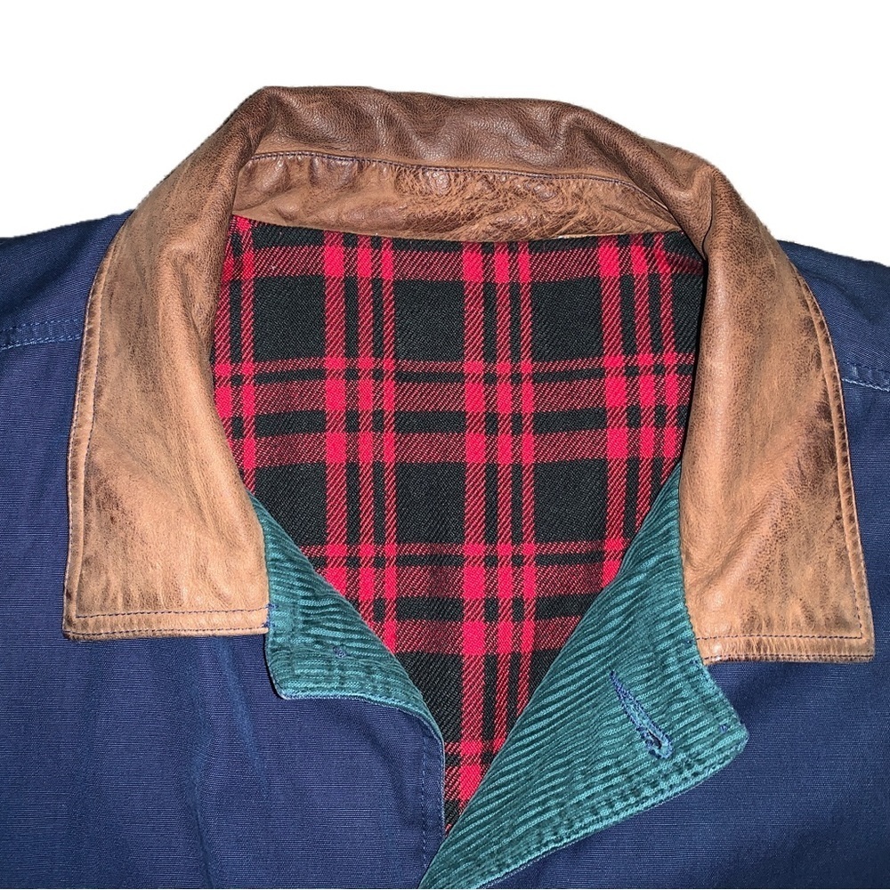Vintage Barn Jacket XL Navy Blue Cotton Canvas Coat Utility Field Insulated - Picture 6 of 13